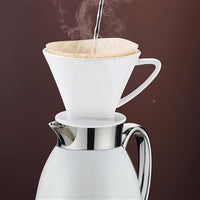 Cilio - Venezia 34 fl. oz. White Stainless Steel Insulated Beverage Server with Tempered Glass Liner - C543933