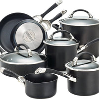 Circulon - 11 PC Black Symmetry Hard Anodized Cookware Set Black - 87376