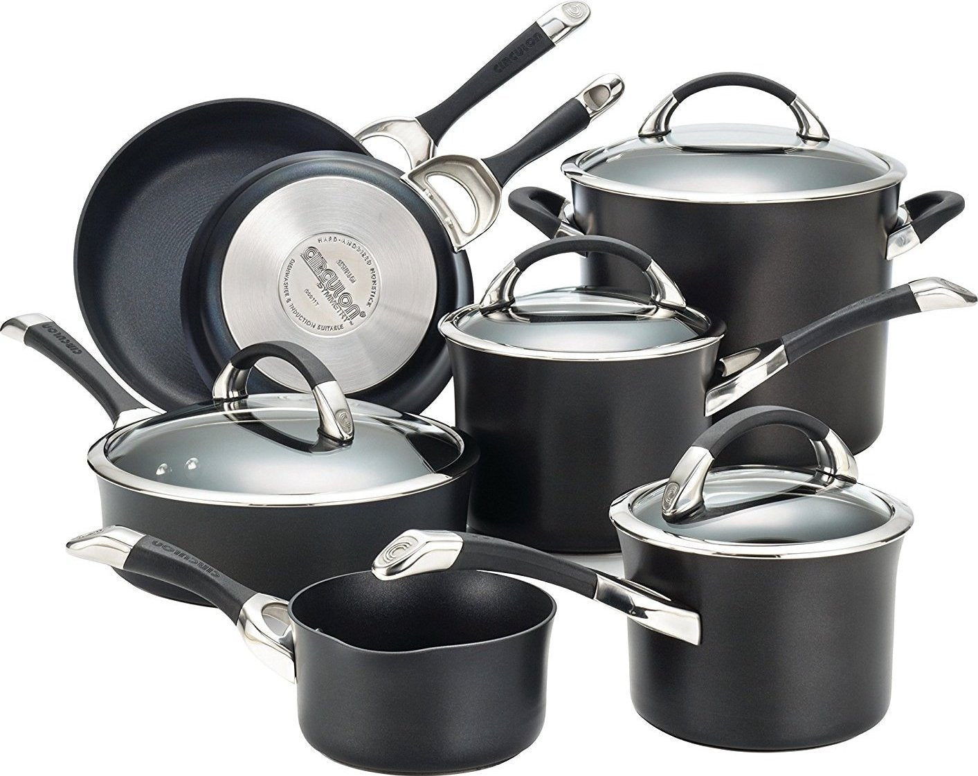 Circulon - 11 PC Black Symmetry Hard Anodized Cookware Set Black - 87376
