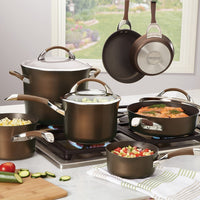 Circulon - 11 PC Symmetry Hard Anodized Cookware Set Chocolate - 82765