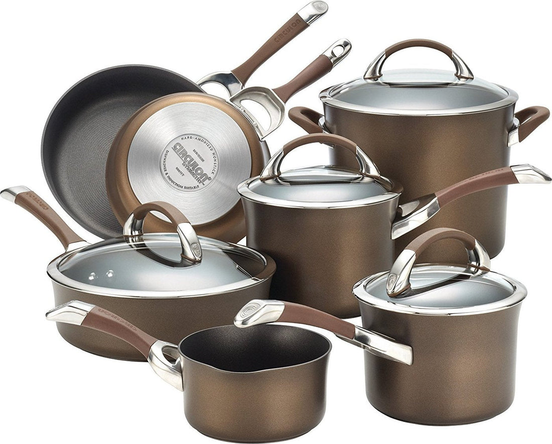 Circulon - 11 PC Symmetry Hard Anodized Cookware Set Chocolate - 82765