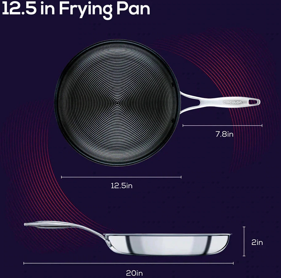 Circulon - 12.5", 32 cm SteelShield C-Series Tri-Ply Clad Nonstick Fry Pan with Helper Handle - 30015
