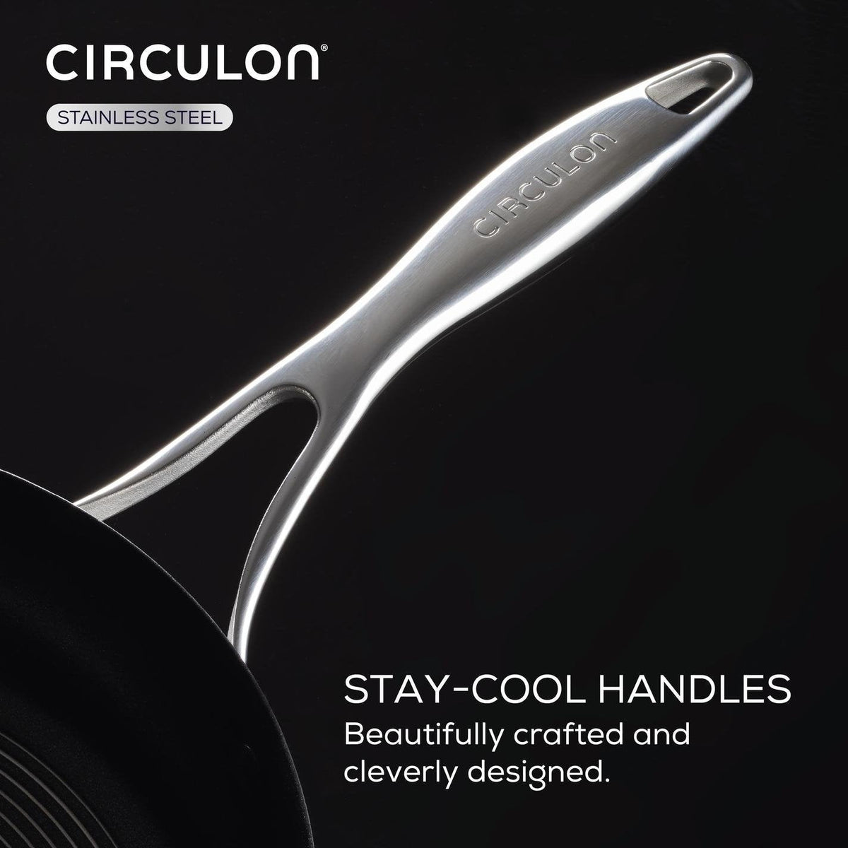 Circulon - 12.5", 32 cm SteelShield C-Series Tri-Ply Clad Nonstick Fry Pan with Helper Handle - 30015
