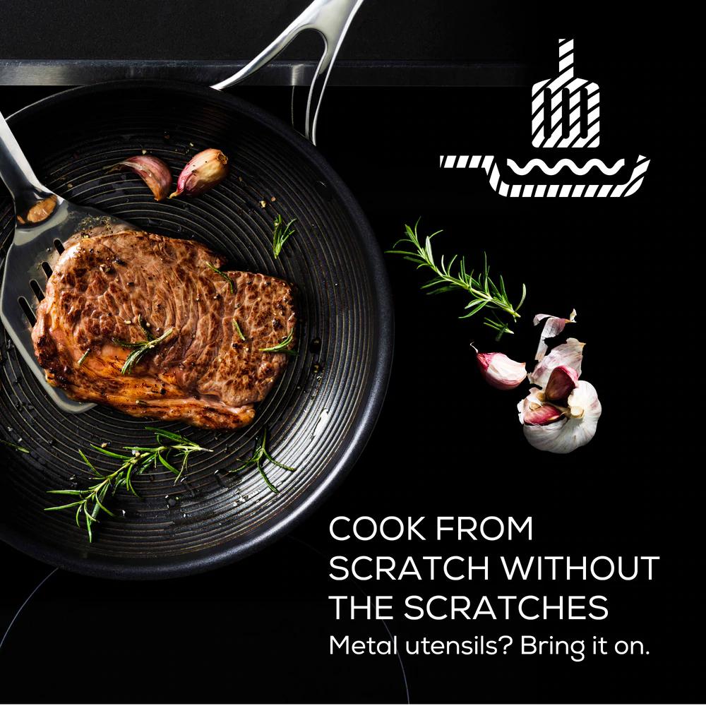 Circulon - 12.5", 32 cm SteelShield C-Series Tri-Ply Clad Nonstick Fry Pan with Helper Handle - 30015
