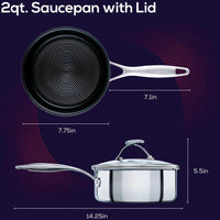 Circulon - 2 QT, 1.9 L SteelShield C-Series Tri-Ply Clad Covered Nonstick Saucepan with Lid - 30014