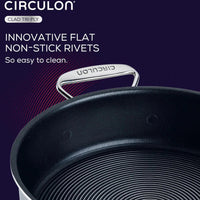 Circulon - 5 QT, 4.7 L C-Series Tri-Ply Clad Covered Nonstick Sauté Pan with Lid and Helper Handle - 30016