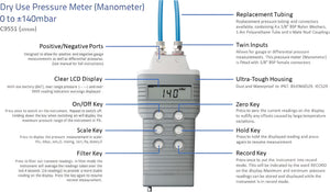 Comark - 0-2 PSI Dry Use Pressure Meter - C9551