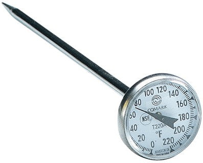 Comark - 1" Pocket Dial Thermometer (0 to 220°F), Slide Card Packaged - T220AK