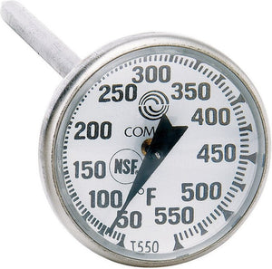 Comark - 1" Pocket Probe Dial Thermometer (50° to 550°F), Individual White Box Packaged - T550A/BOXED