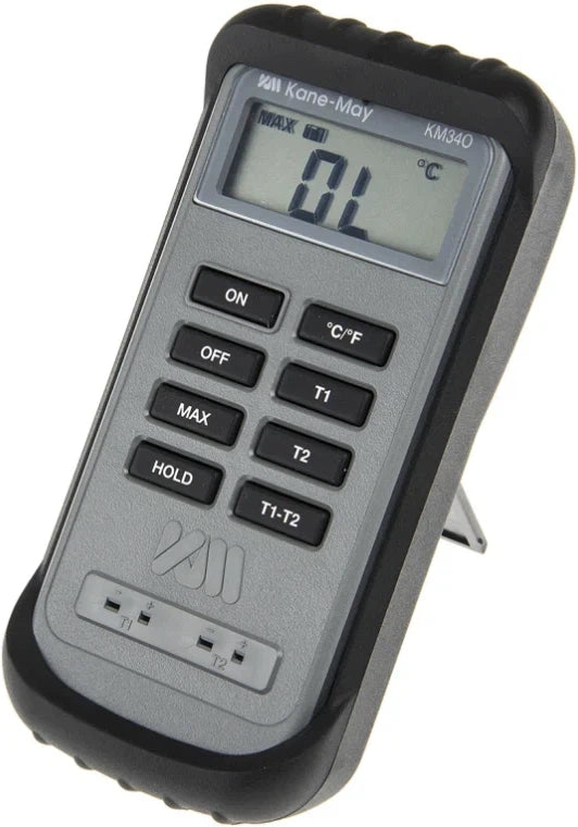 Comark - Digital Type K Thermometer with Dual Input and RS Calibration - KM340