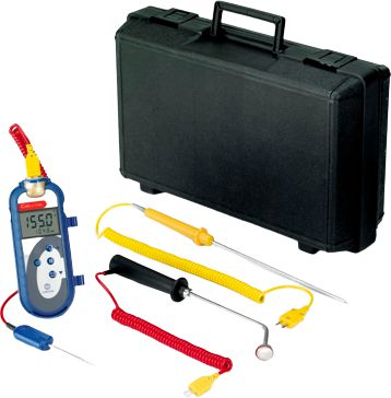 Comark - Type K Thermocouple Thermometer Kit with 3 Probes, Wall-Mount Bracket / Stand, and Hard Carry Case - C48/P9 (Pre-Order Now, ETA 3-4 Weeks)