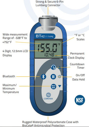 Comark - Type T Thermocouple Bluetooth Thermometer - BT42