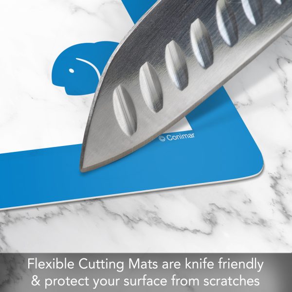 Conimar - 11.5" x 15" Chop Chop Assorted Flex Mat Gourmet with Icons, Pack of 4 - CO74104