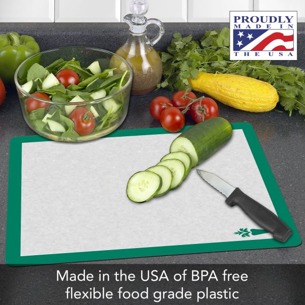 Conimar - 11.5" x 15" Chop Chop Assorted Flex Mat Gourmet with Icons, Pack of 4 - CO74104