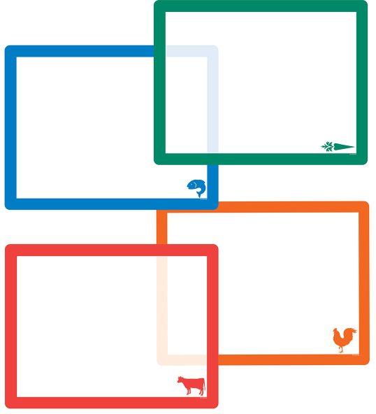 Conimar - 11.5" x 15" Chop Chop Assorted Flex Mat Gourmet with Icons, Pack of 4 - CO74104