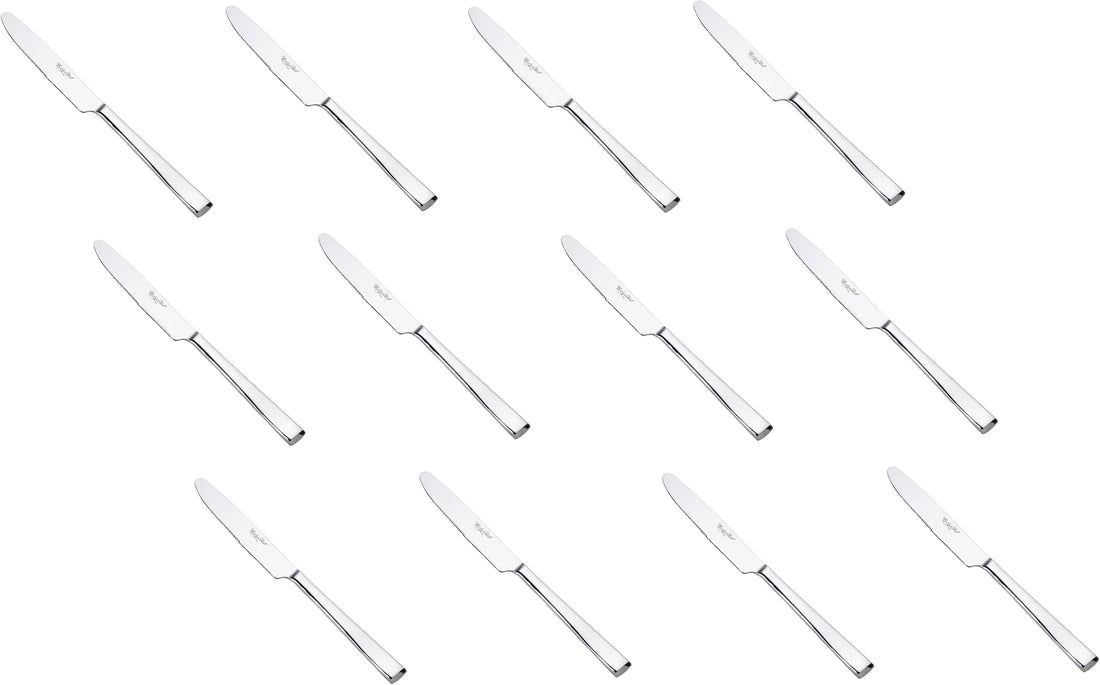 Corby Hall - Oslo 9.5" Stainless Steel Solid Handle Dinner Knife, Pack of 12 - 5251