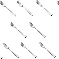 Corby Hall - Oslo Satin 8" Stainless Steel Euro Size Dinner Fork, Pack of 12 - KM5226