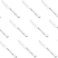 Corby Hall - Oslo Satin 9.5" Stainless Steel Solid Handle Dinner Knife, Pack of 12 - KM5251