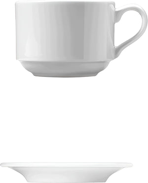 Corby Hall - Synergy 8 Oz White Porcelain Stacking Cup, 12/CS - 0081564