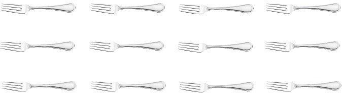 Corby Hall - Valencia 7.25" Chrome Plate Salad Dessert Fork, Pack of 12 - C7627