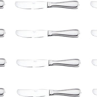 Corby Hall - Valencia 9" Chrome Plate Solid Handle Dinner Knife, Pack of 12 - C7651