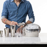 Crafthouse - 12" x 5.25" Stainless Steel Oval Ice bucket with Scoop Set - CRFTH.OVICE.SET