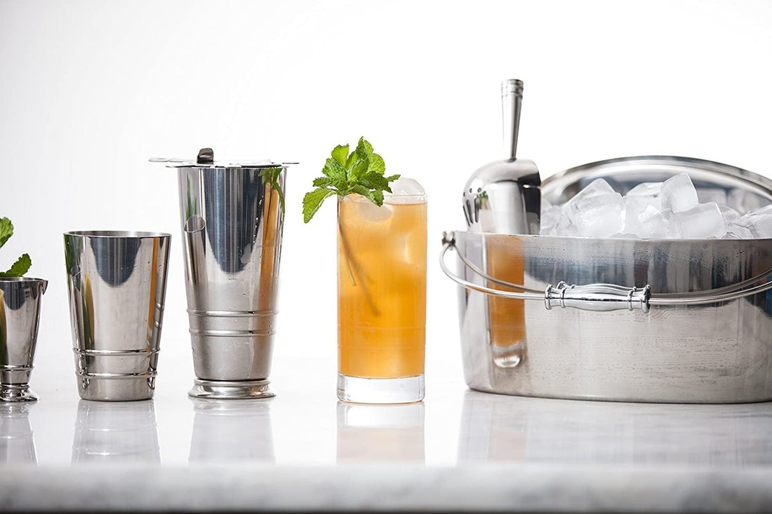 Crafthouse - 12" x 5.25" Stainless Steel Oval Ice bucket with Scoop Set - CRFTH.OVICE.SET