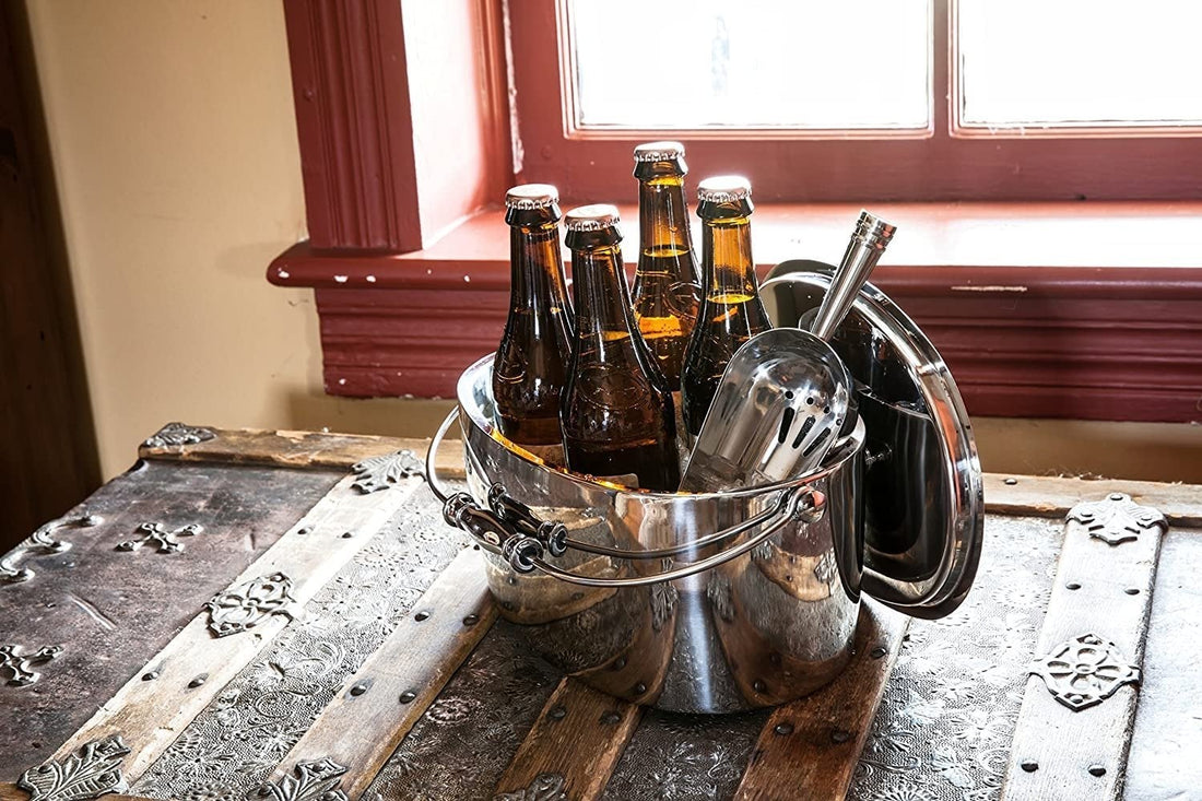 Crafthouse - 12" x 5.25" Stainless Steel Oval Ice bucket with Scoop Set - CRFTH.OVICE.SET