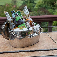 Crafthouse - 12" x 5.25" Stainless Steel Oval Ice bucket with Scoop Set - CRFTH.OVICE.SET