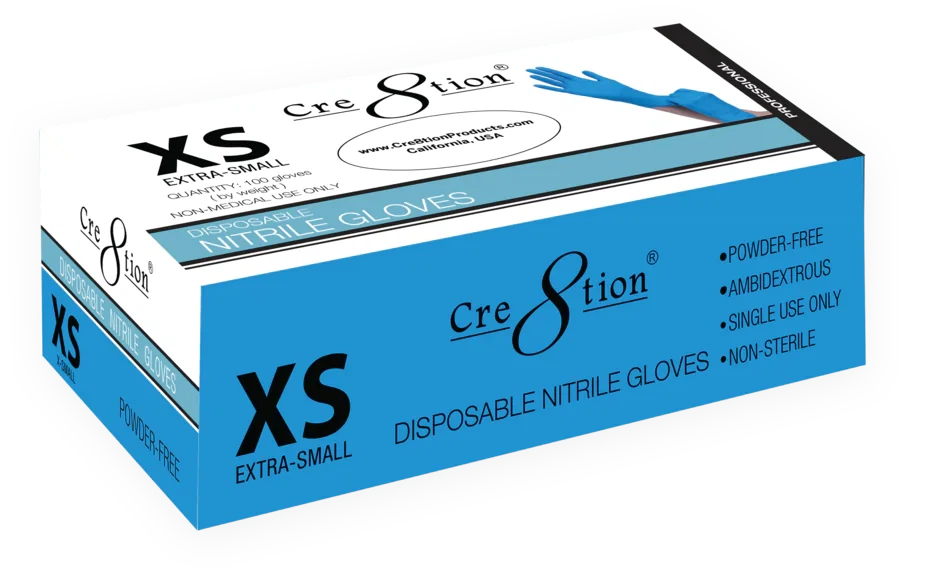 Cre8tion® - PF X-Small Nitrile Gloves, 10 Bx/Cs - 10356