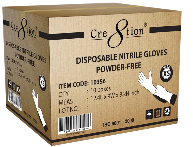 Cre8tion® - PF X-Small Nitrile Gloves, 10 Bx/Cs - 10356