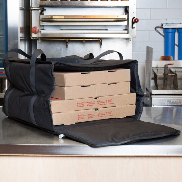 Cres Cor - 18" x 19" x 12" Black Heavy-Duty Heated Food Delivery Bag - EO CHB6 (Pre-Order Now, ETA 4-6 Weeks)