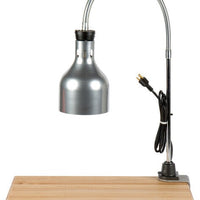 Cres Cor - Portable Carving Station With Wood Cutting Board, Nickel Polished Lamp - EO IFW-61-GL-10PN (Pre-Order Now, ETA 4-6 Weeks)