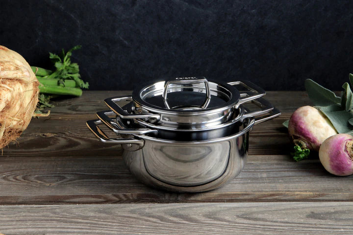 Cristel - 0.35 QT Mini Stewpan with Fixed Handle and Lid Castel'Pro Collection - F10CPF