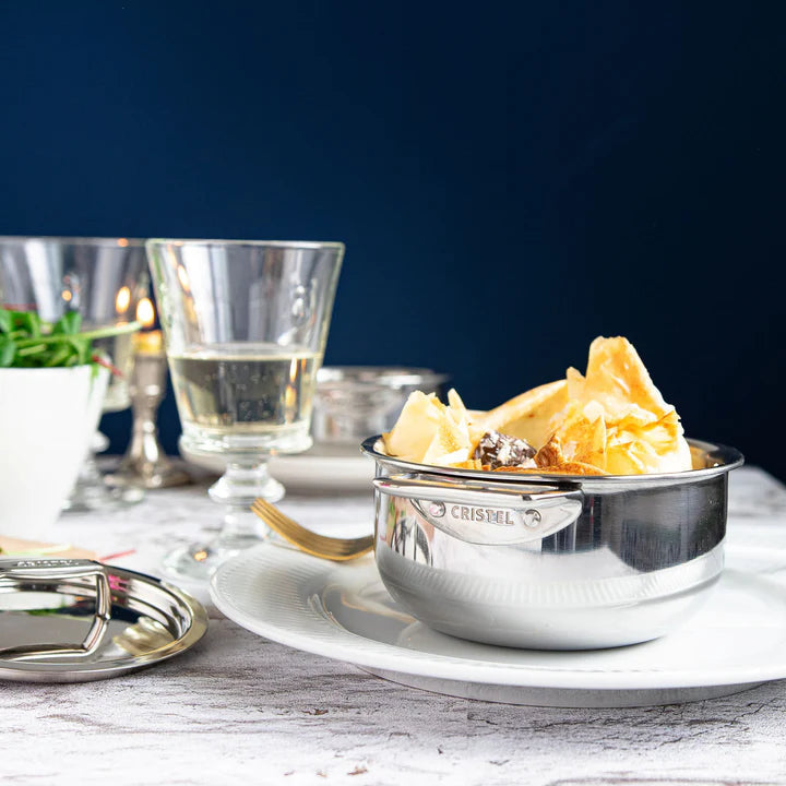 Cristel - 0.35 QT Mini Stewpan with Fixed Handle and Lid Castel'Pro Collection - F10CPF