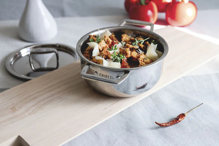 Cristel - 0.35 QT Mini Stewpan with Fixed Handle and Lid Castel'Pro Collection - F10CPF