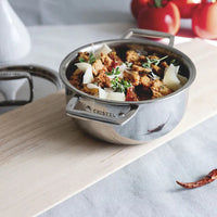 Cristel - 0.35 QT Mini Stewpan with Fixed Handle and Lid Castel'Pro Collection - F10CPF
