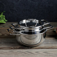 Cristel - 0.60 QT Mini Stewpan with Fixed Handle and Lid Castel'Pro Collection - F12CPF