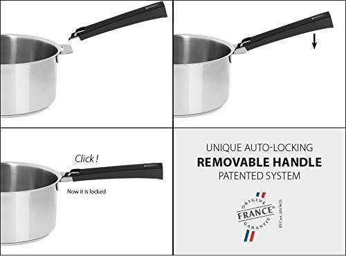 Cristel - 1 QT Stainless Steel Saucepan with Lid - C14QLKSA