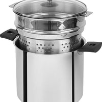 Cristel - 10 QT Casteline Stockpot With Domed Glass Lid - M24QKP