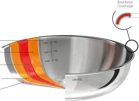 Cristel - 11" 5-Ply Frying Pan Castel'Pro Ultraply Collection - PS28CPFN