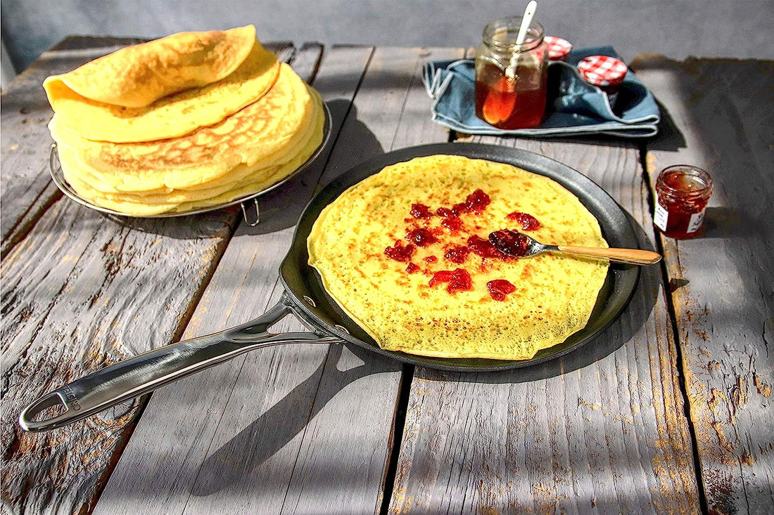 Cristel - 11'' Non-Stick Crepe Pan with Fixed Handle Castel'Pro Ultralu Collection - CR28CPFAE
