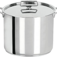 Cristel - 11 QT Stainless Steel Stockpot With Lid Castel' Pro Ultraply Collection - M26CPFN