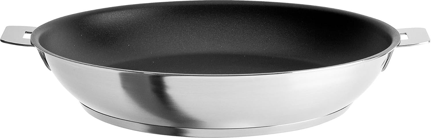 Cristel - 11" Stainless Steel Non-Stick Deep Frying Pan with Detachable Handle - PH28QLE
