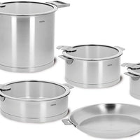 Cristel - 13-Piece Set Stainless Steel Cookware Set with Removable Handles - STQL13KSAS