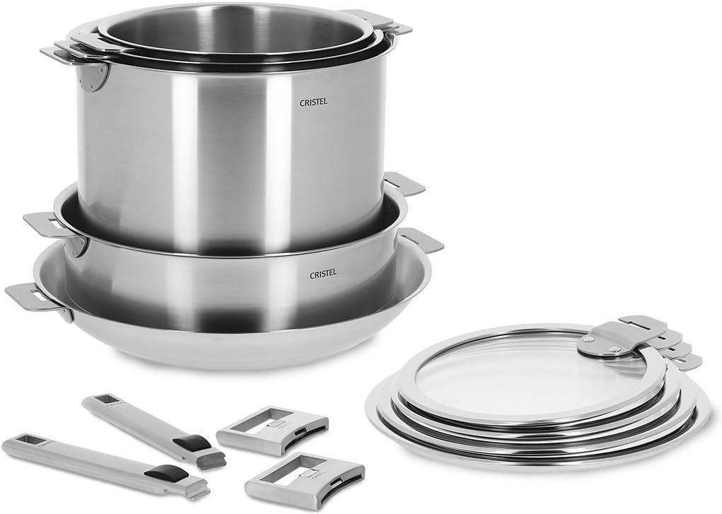 Cristel - 13-Piece Set Stainless Steel Cookware Set with Removable Handles - STQL13KSAS