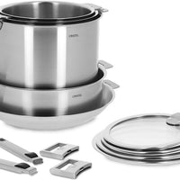 Cristel - 13-Piece Set Stainless Steel Cookware Set with Removable Handles - STQL13KSAS