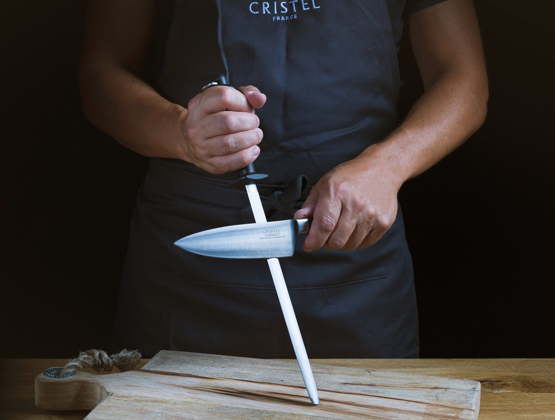 Cristel - 15" Black Stainless Steel Knife Sharpener - FAO25