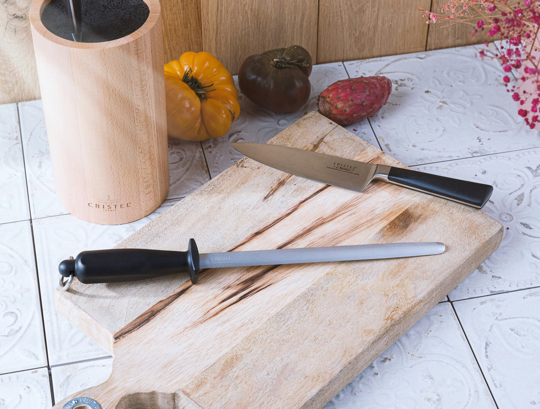 Cristel - 15" Black Stainless Steel Knife Sharpener - FAO25