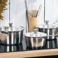 Cristel - 1826 Collection, Three Saucepans Set With Glass Lids - S3CMVK